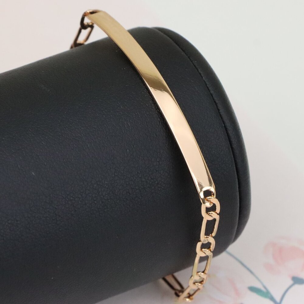 "Sleek Rose Gold Polished Chain Bracelet in High Quality Brass, XPBL1138
